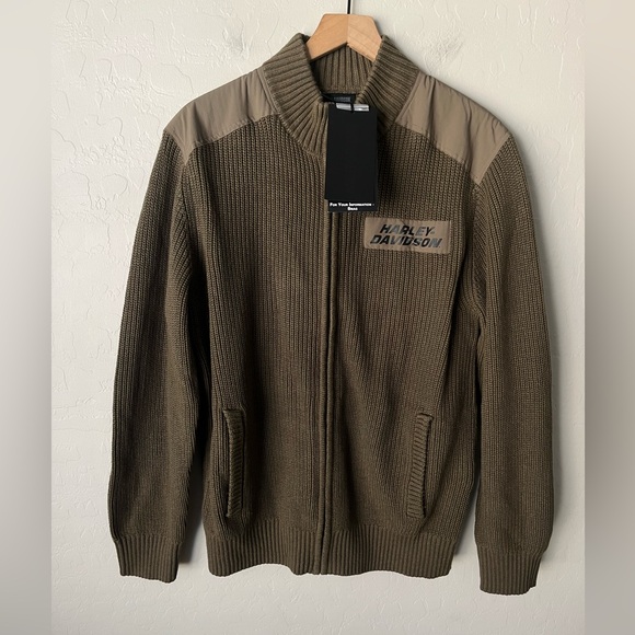 NWT Harley Davidson Willie G Skull wool blend zip up sweater large - Picture 5 of 15